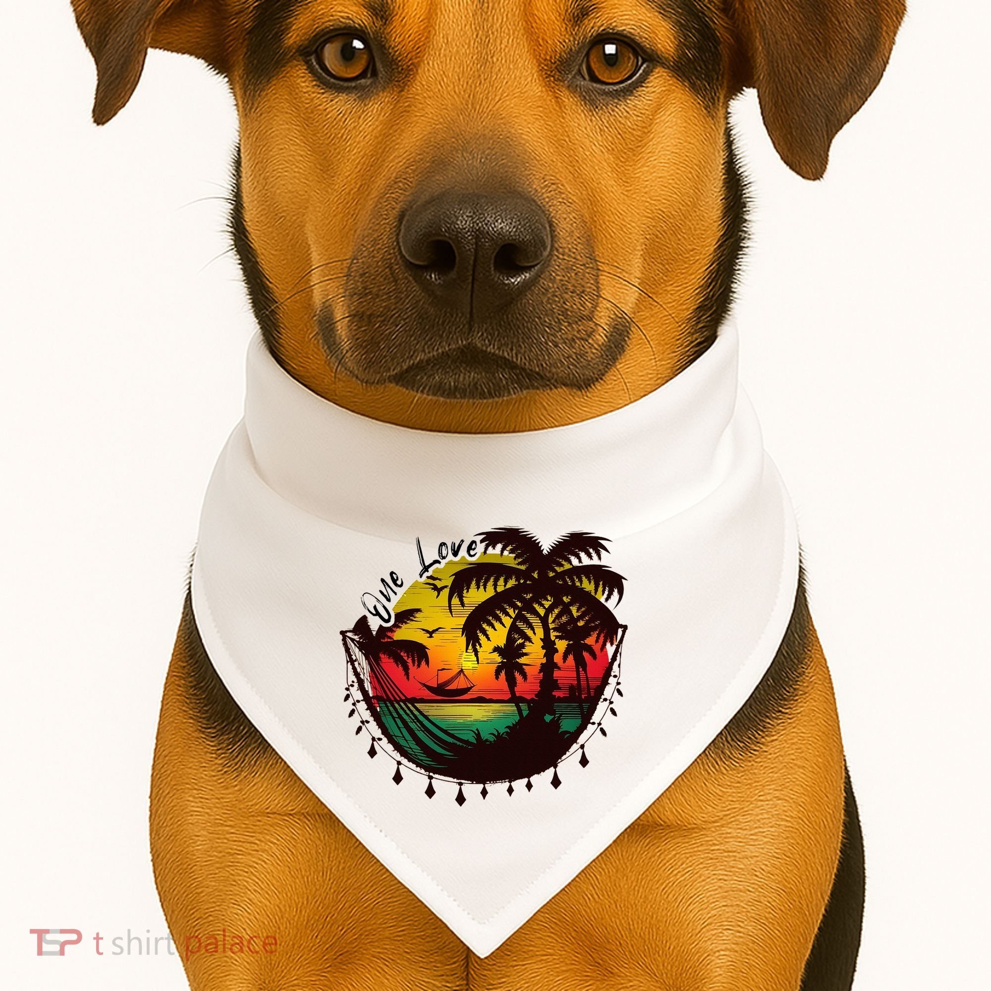 Rasta Reggae Sunset One Love Rastafari Jamaican USA-Made Doggie Bandana