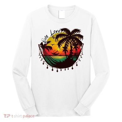 Rasta Reggae Sunset One Love Rastafari Jamaican Long Sleeve Shirt