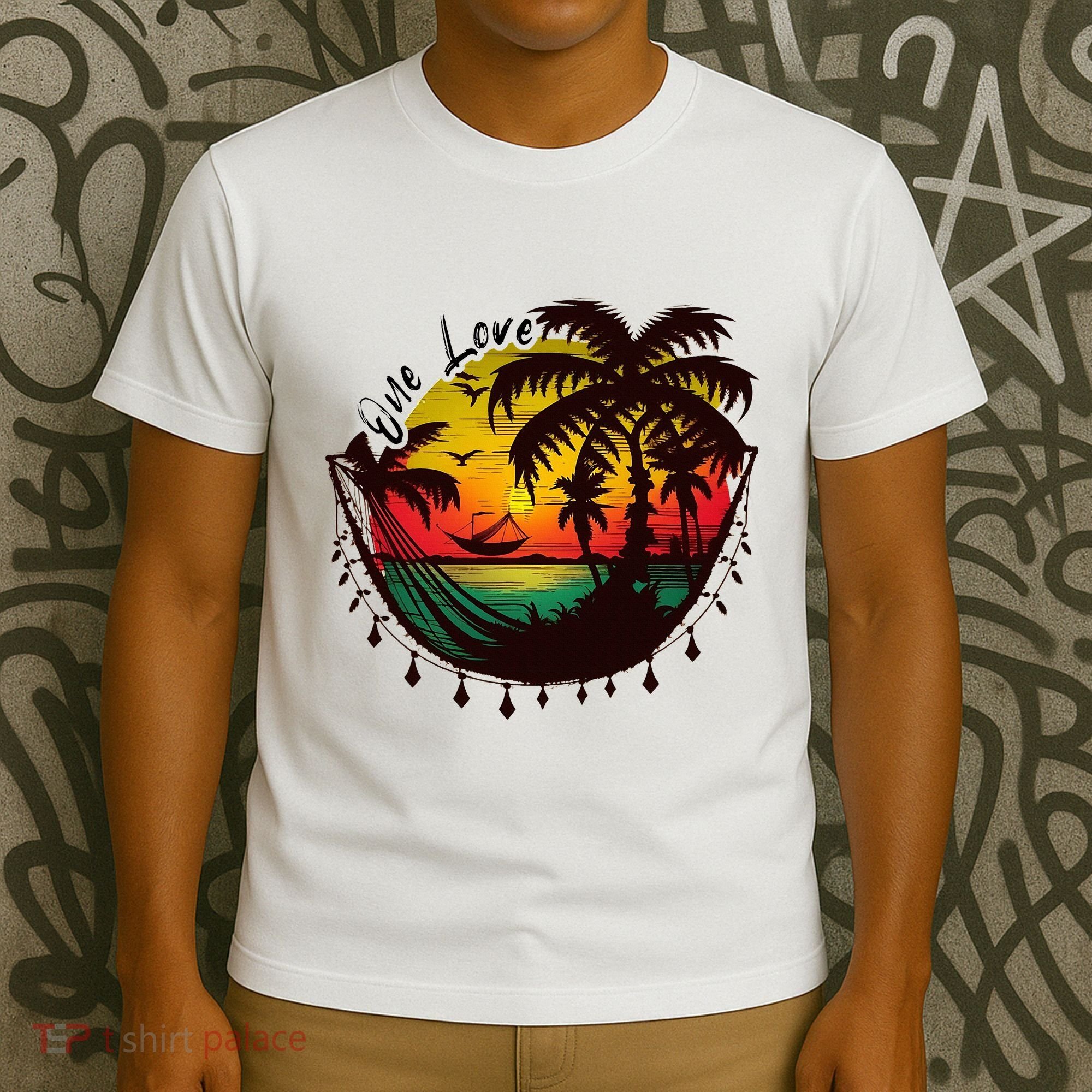 Rasta Reggae Sunset One Love Rastafari Jamaican T-Shirt