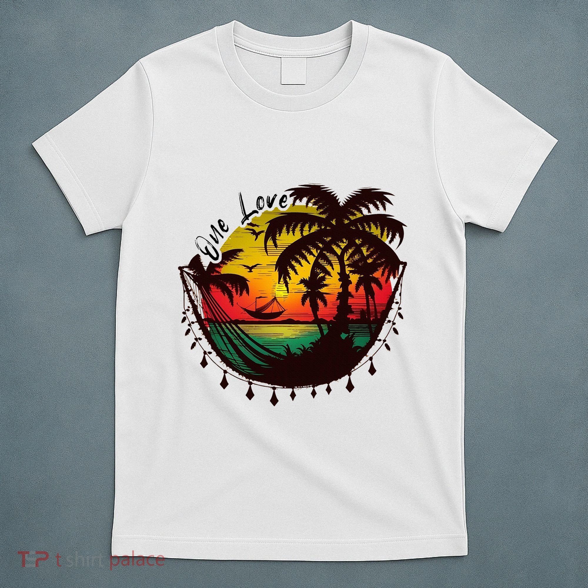 Rasta Reggae Sunset One Love Rastafari Jamaican T-Shirt