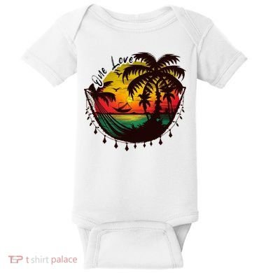 Rasta Reggae Sunset One Love Rastafari Jamaican Baby Bodysuit