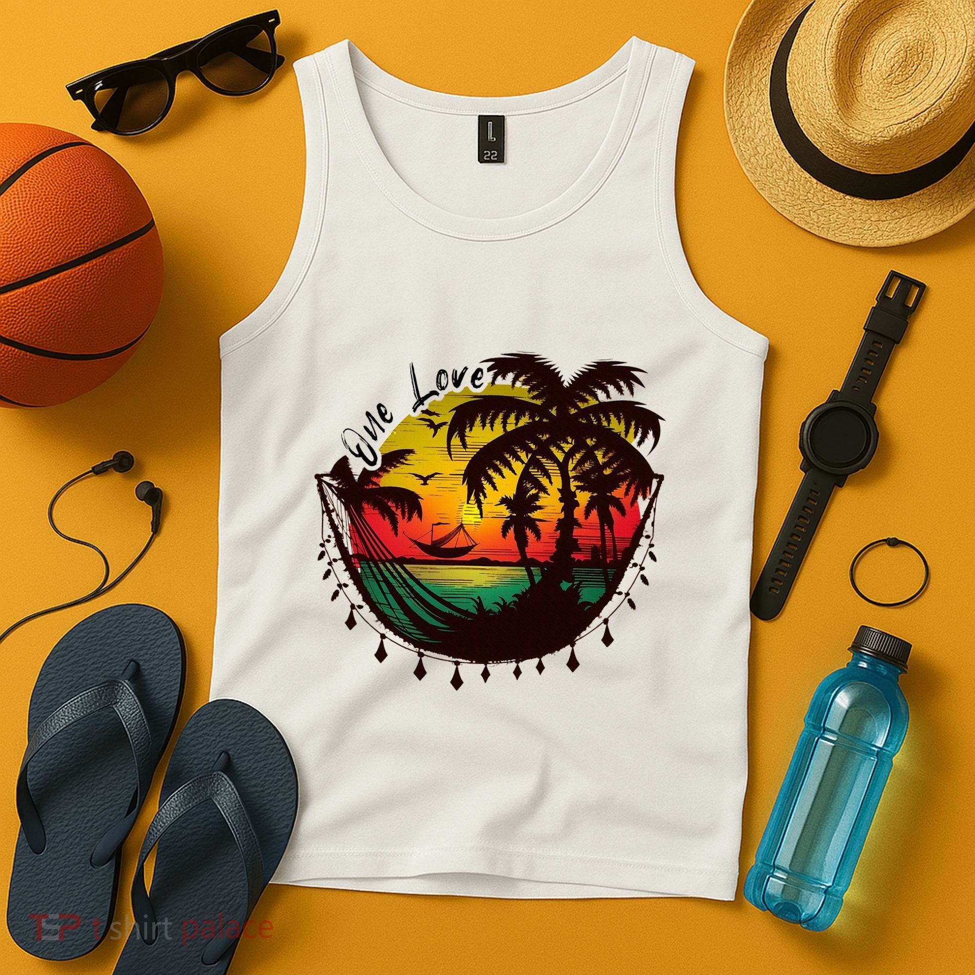 Rasta Reggae Sunset One Love Rastafari Jamaican Tank Top