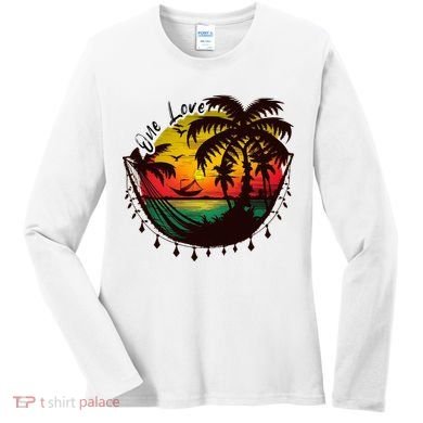 Rasta Reggae Sunset One Love Rastafari Jamaican Women's Long Sleeve Shirt