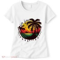 Rasta Reggae Sunset One Love Rastafari Jamaican Women's T-Shirt thumb 0