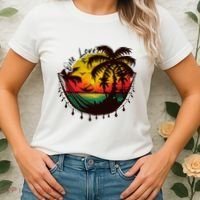 Rasta Reggae Sunset One Love Rastafari Jamaican Women's T-Shirt thumb 2