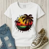 Rasta Reggae Sunset One Love Rastafari Jamaican Women's T-Shirt thumb 3