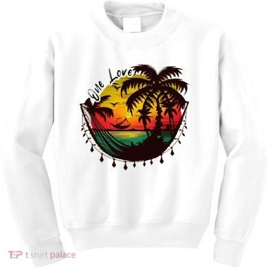 Rasta Reggae Sunset One Love Rastafari Jamaican Kids Sweatshirt