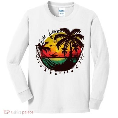 Rasta Reggae Sunset One Love Rastafari Jamaican Kids Long Sleeve Shirt