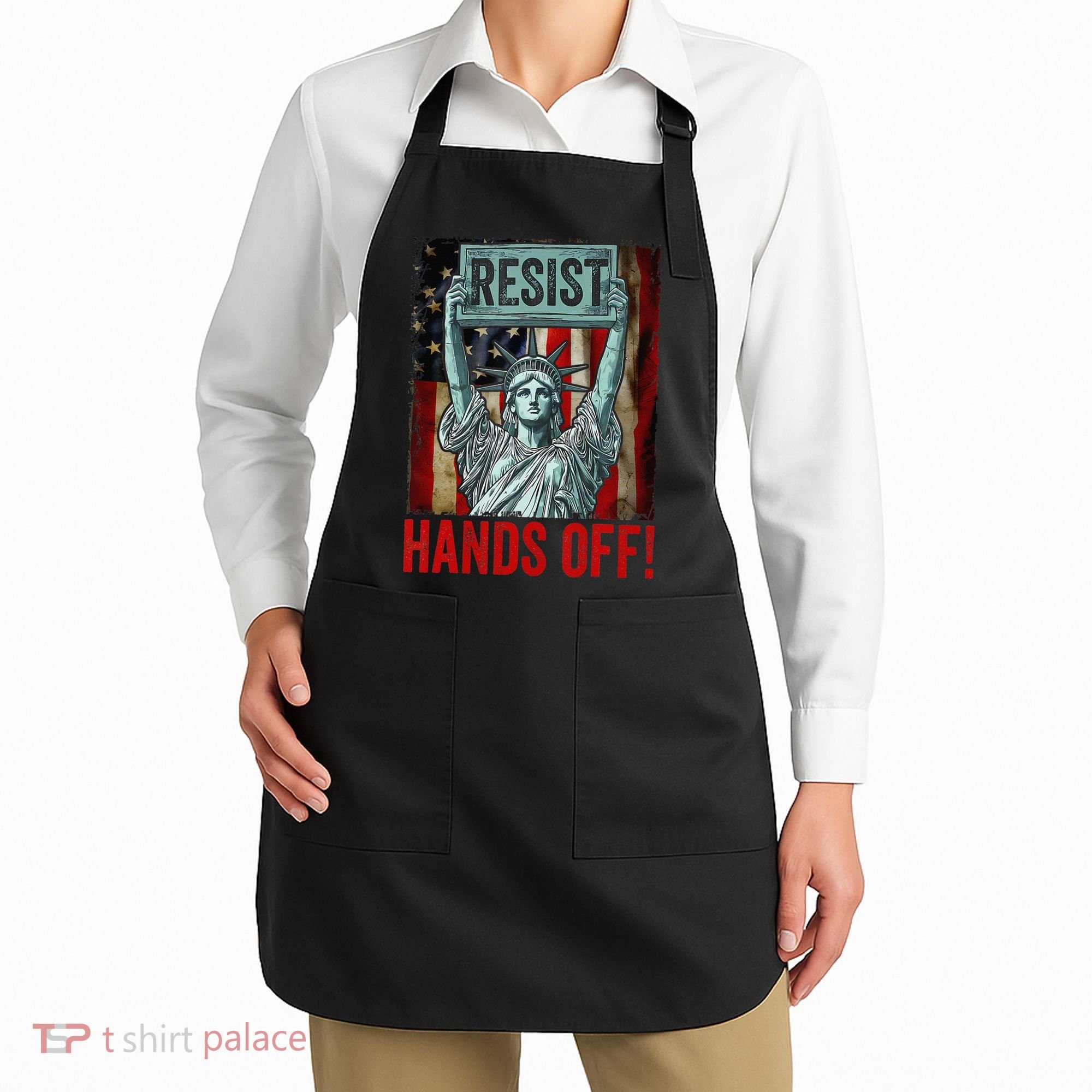 Resist Resistance Statue Of Liberty Hands Off Protest Apron
