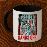 Resist Resistance Statue Of Liberty Hands Off Protest Coffee Mug thumb 2