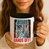 Resist Resistance Statue Of Liberty Hands Off Protest Coffee Mug thumb 3