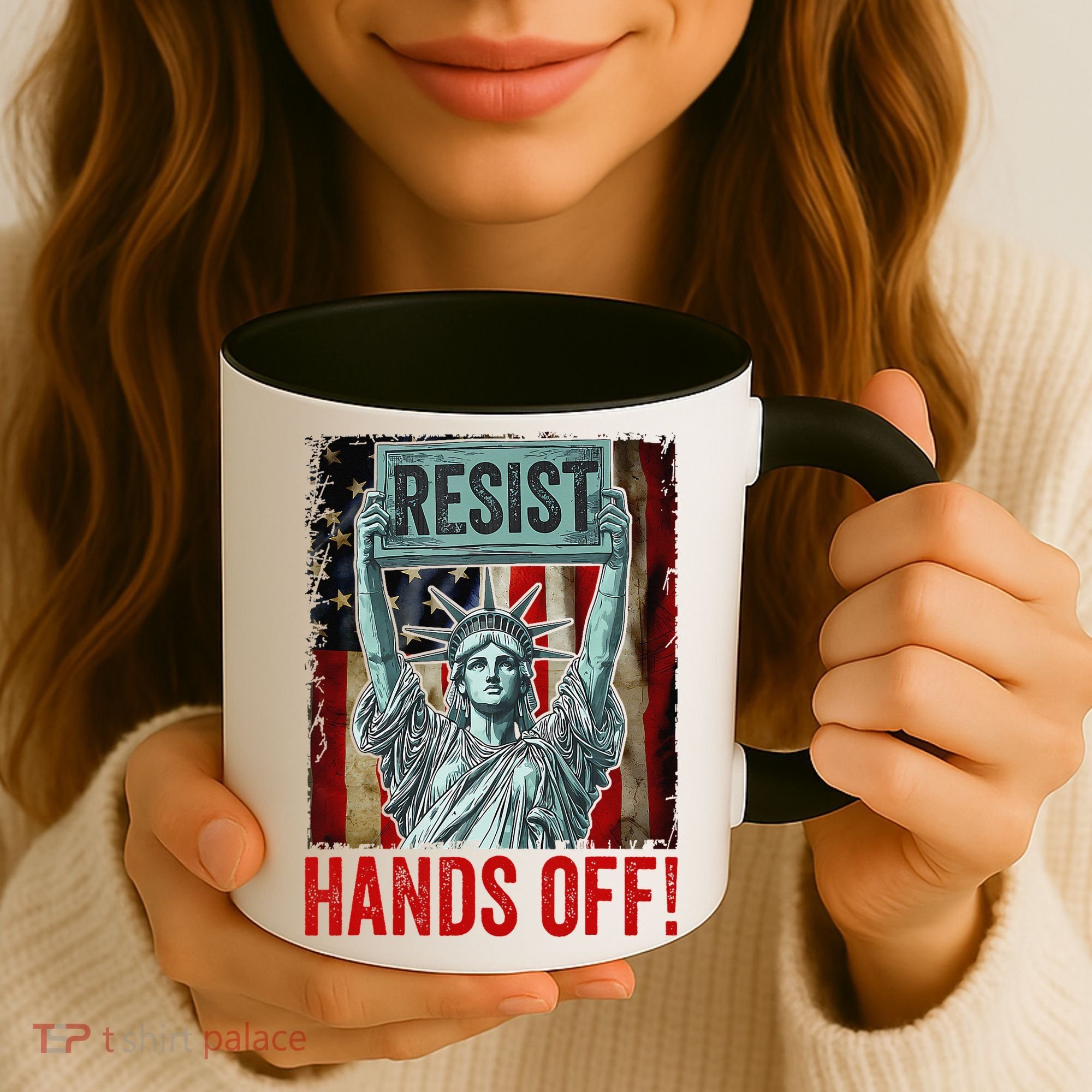 Resist Resistance Statue Of Liberty Hands Off Protest Coffee Mug