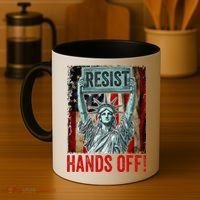 Resist Resistance Statue Of Liberty Hands Off Protest Coffee Mug thumb 4