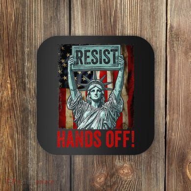 Resist Resistance Statue Of Liberty Hands Off Protest Coaster