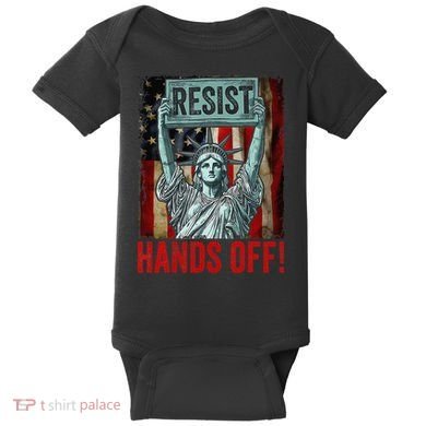 Resist Resistance Statue Of Liberty Hands Off Protest Baby Bodysuit