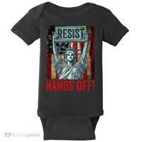 Resist Resistance Statue Of Liberty Hands Off Protest Baby Bodysuit thumb 0
