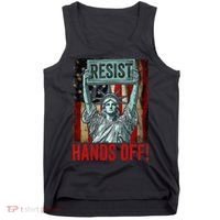 Resist Resistance Statue Of Liberty Hands Off Protest Tank Top thumb 0