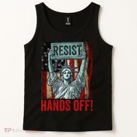 Resist Resistance Statue Of Liberty Hands Off Protest Tank Top thumb 2