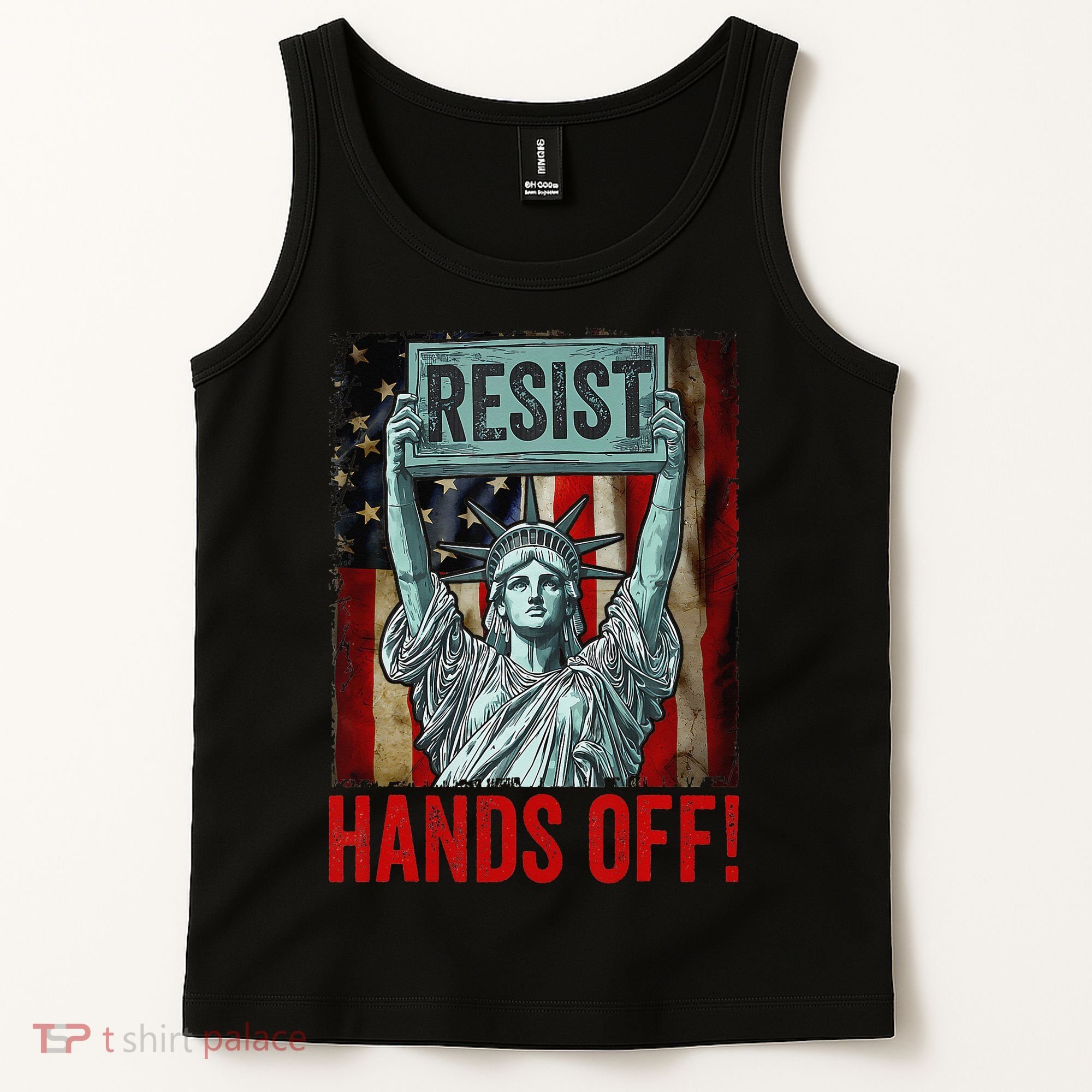 Resist Resistance Statue Of Liberty Hands Off Protest Tank Top