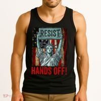Resist Resistance Statue Of Liberty Hands Off Protest Tank Top thumb 3