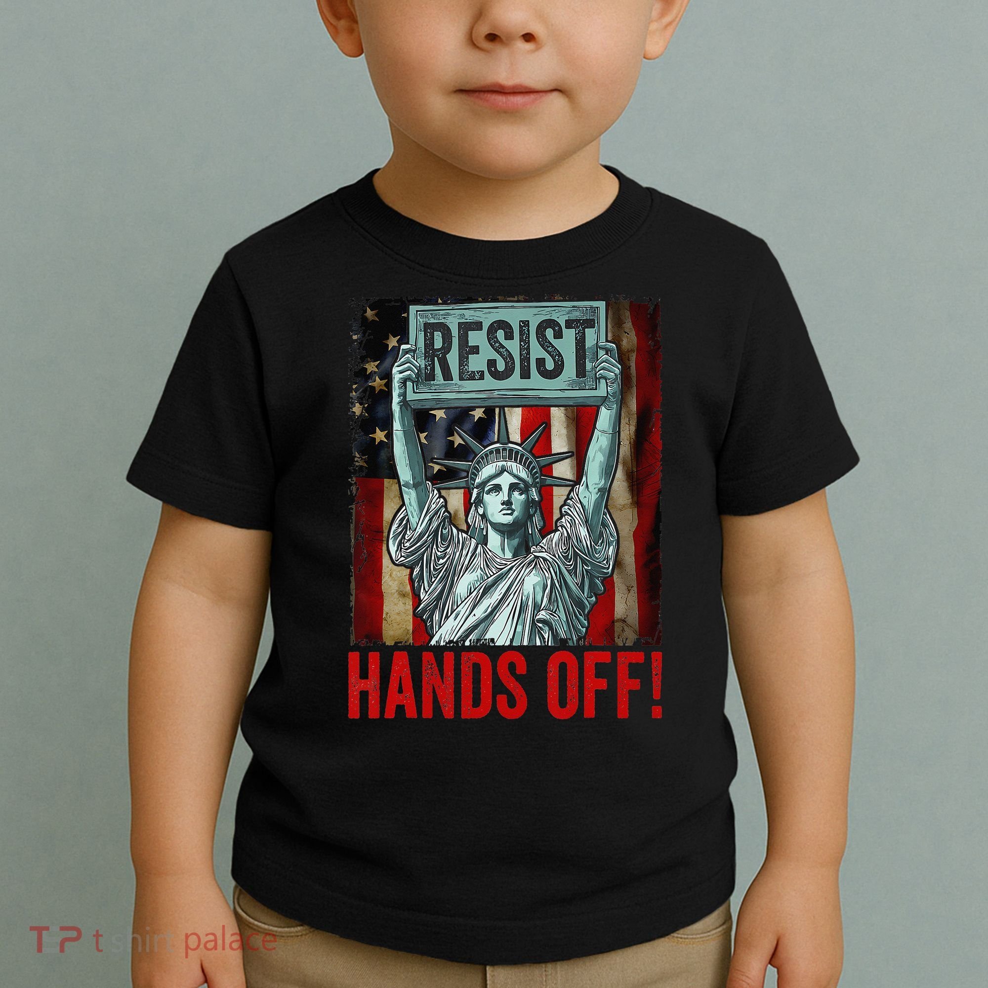 Resist Resistance Statue Of Liberty Hands Off Protest Toddler T-Shirt