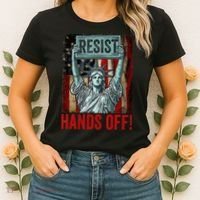 Resist Resistance Statue Of Liberty Hands Off Protest Women's T-Shirt thumb 2