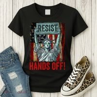 Resist Resistance Statue Of Liberty Hands Off Protest Women's T-Shirt thumb 3