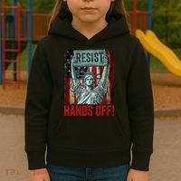 Resist Resistance Statue Of Liberty Hands Off Protest Kids Hoodie thumb 3