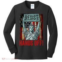 Resist Resistance Statue Of Liberty Hands Off Protest Kids Long Sleeve Shirt thumb 0