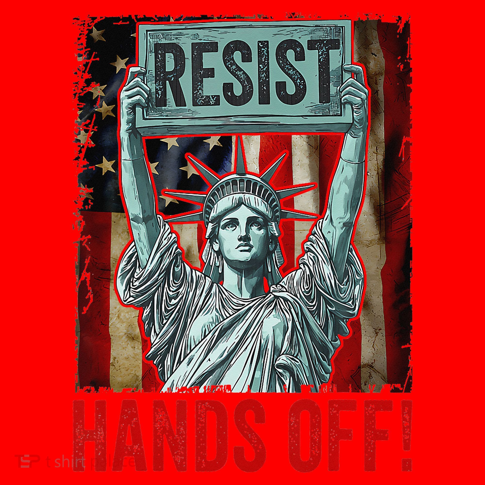 Resist Resistance Statue Of Liberty Hands Off Protest Santa Hat