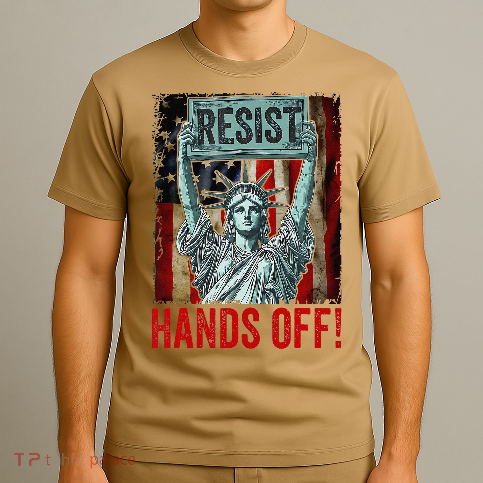 Resist Resistance Statue Of Liberty Hands Off Protest T-Shirt