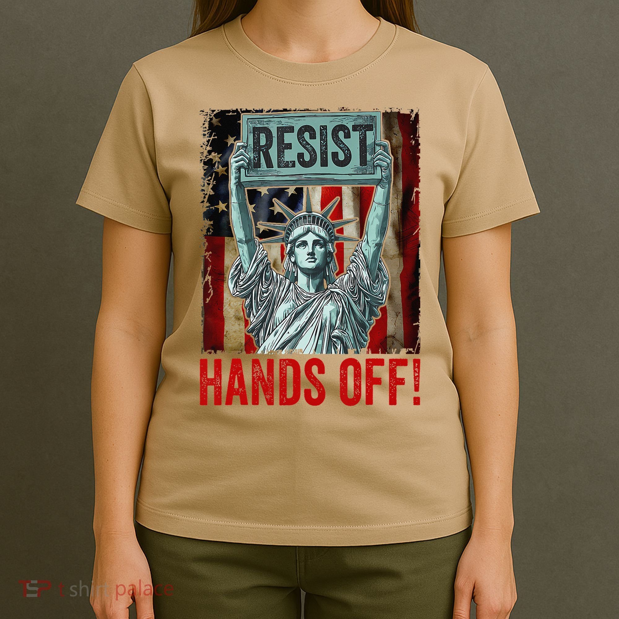 Resist Resistance Statue Of Liberty Hands Off Protest T-Shirt