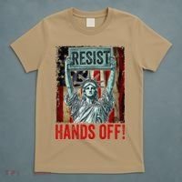 Resist Resistance Statue Of Liberty Hands Off Protest T-Shirt thumb 5