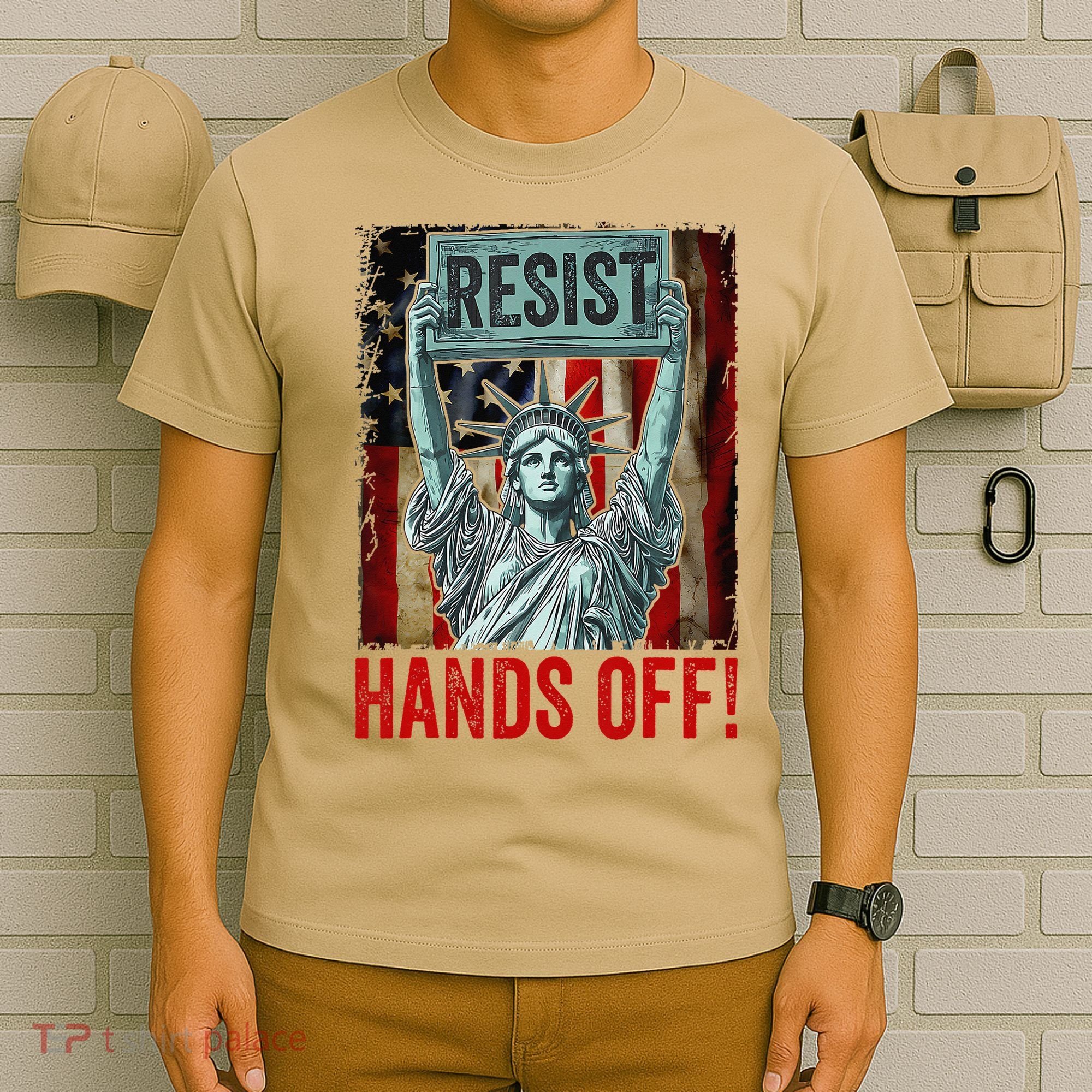 Resist Resistance Statue Of Liberty Hands Off Protest T-Shirt