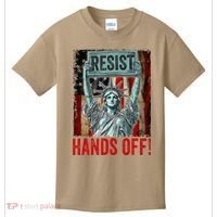 Resist Resistance Statue Of Liberty Hands Off Protest Kids T-Shirt thumb 0
