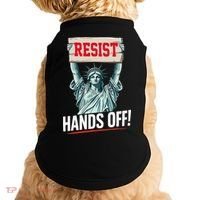 Resist Resistance Statue Of Liberty Hands Off Protest Doggie Tank thumb 0