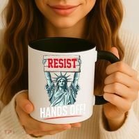 Resist Resistance Statue Of Liberty Hands Off Protest Coffee Mug thumb 3
