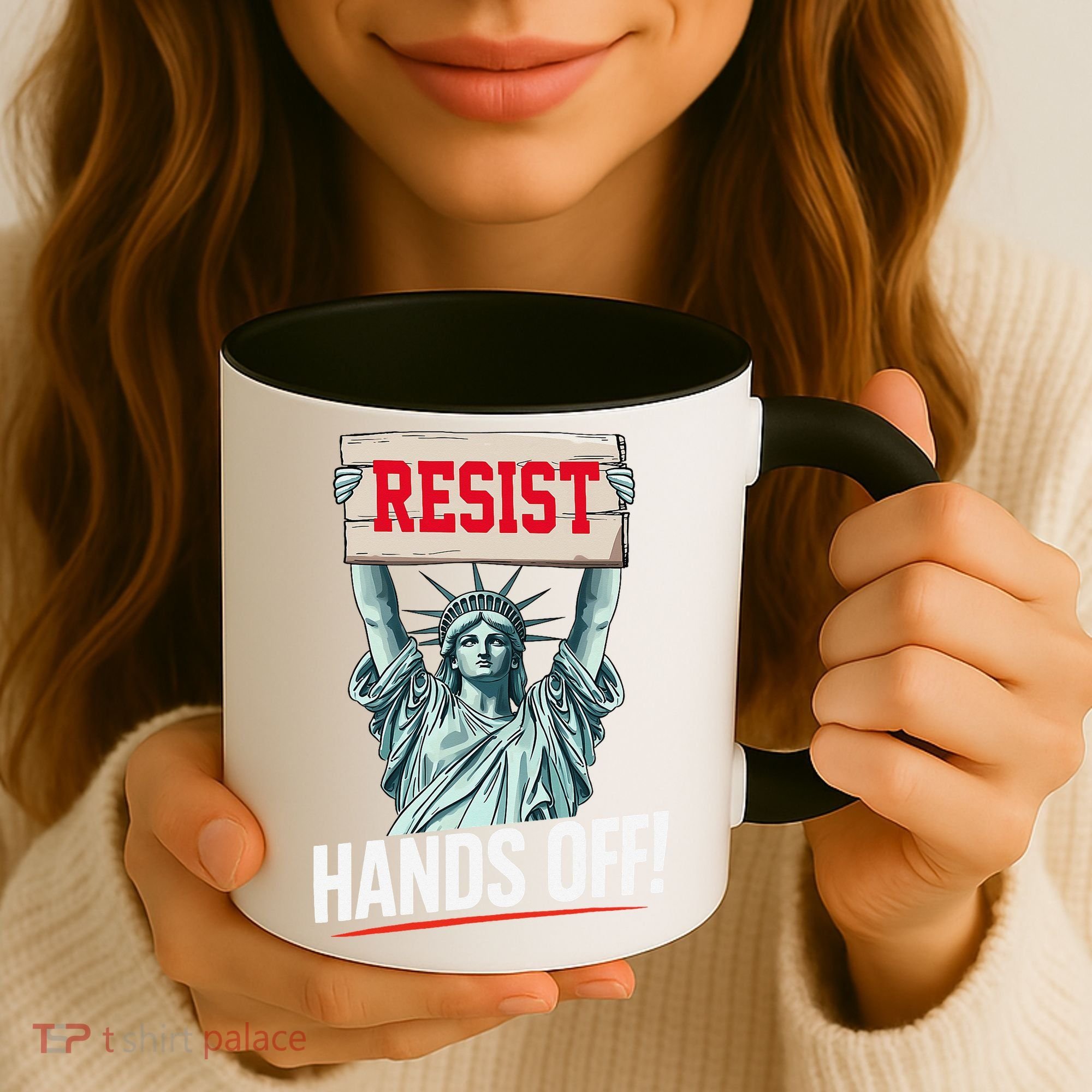 Resist Resistance Statue Of Liberty Hands Off Protest Coffee Mug