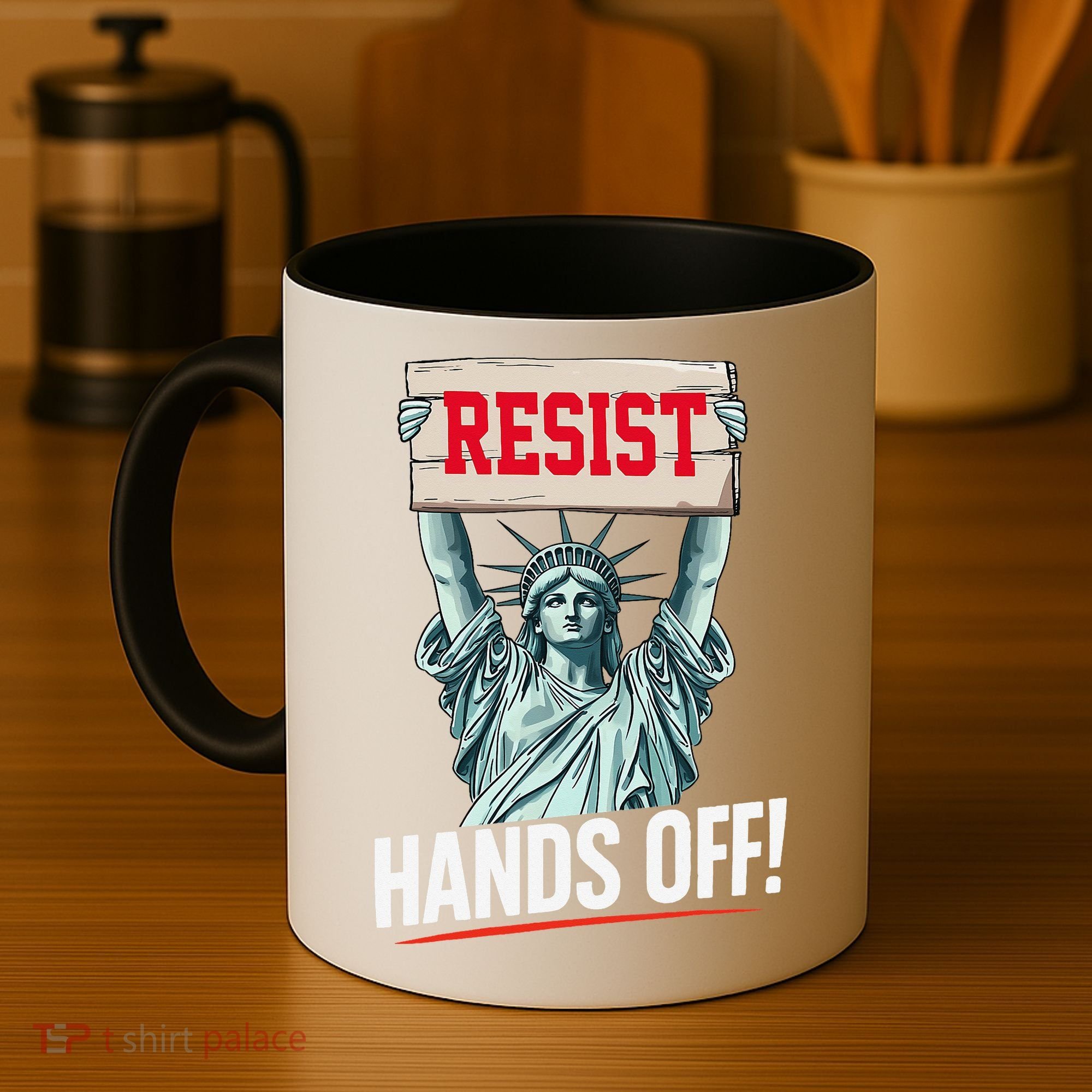 Resist Resistance Statue Of Liberty Hands Off Protest Coffee Mug