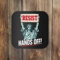 Resist Resistance Statue Of Liberty Hands Off Protest Coaster thumb 0