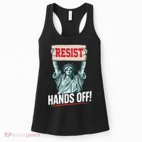 Resist Resistance Statue Of Liberty Hands Off Protest Women's Tank Top thumb 0