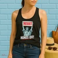 Resist Resistance Statue Of Liberty Hands Off Protest Women's Tank Top thumb 2