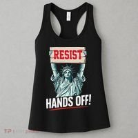 Resist Resistance Statue Of Liberty Hands Off Protest Women's Tank Top thumb 3