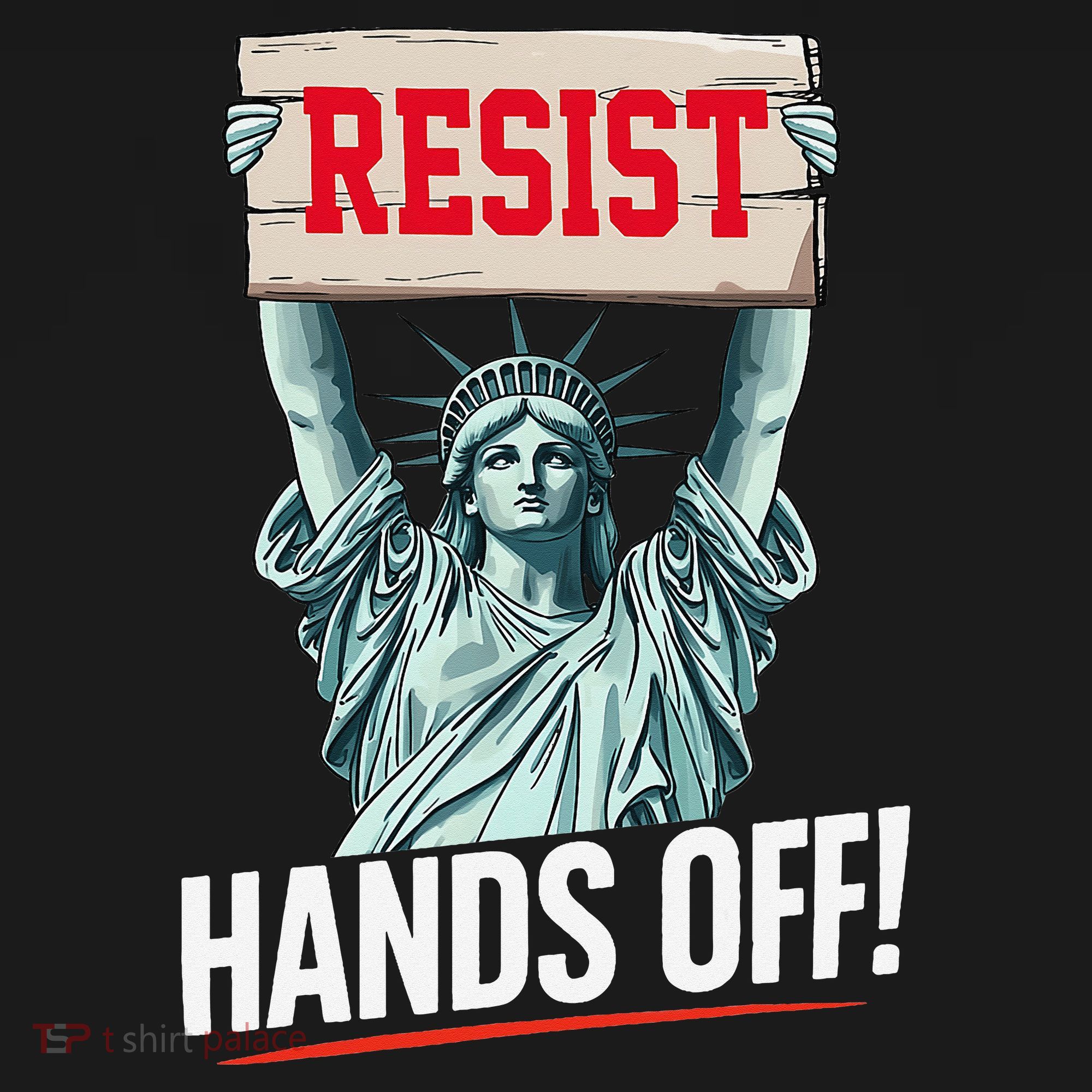 Resist Resistance Statue Of Liberty Hands Off Protest Women's Tank Top