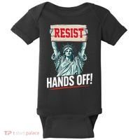 Resist Resistance Statue Of Liberty Hands Off Protest Baby Bodysuit thumb 0