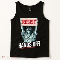 Resist Resistance Statue Of Liberty Hands Off Protest Tank Top thumb 2