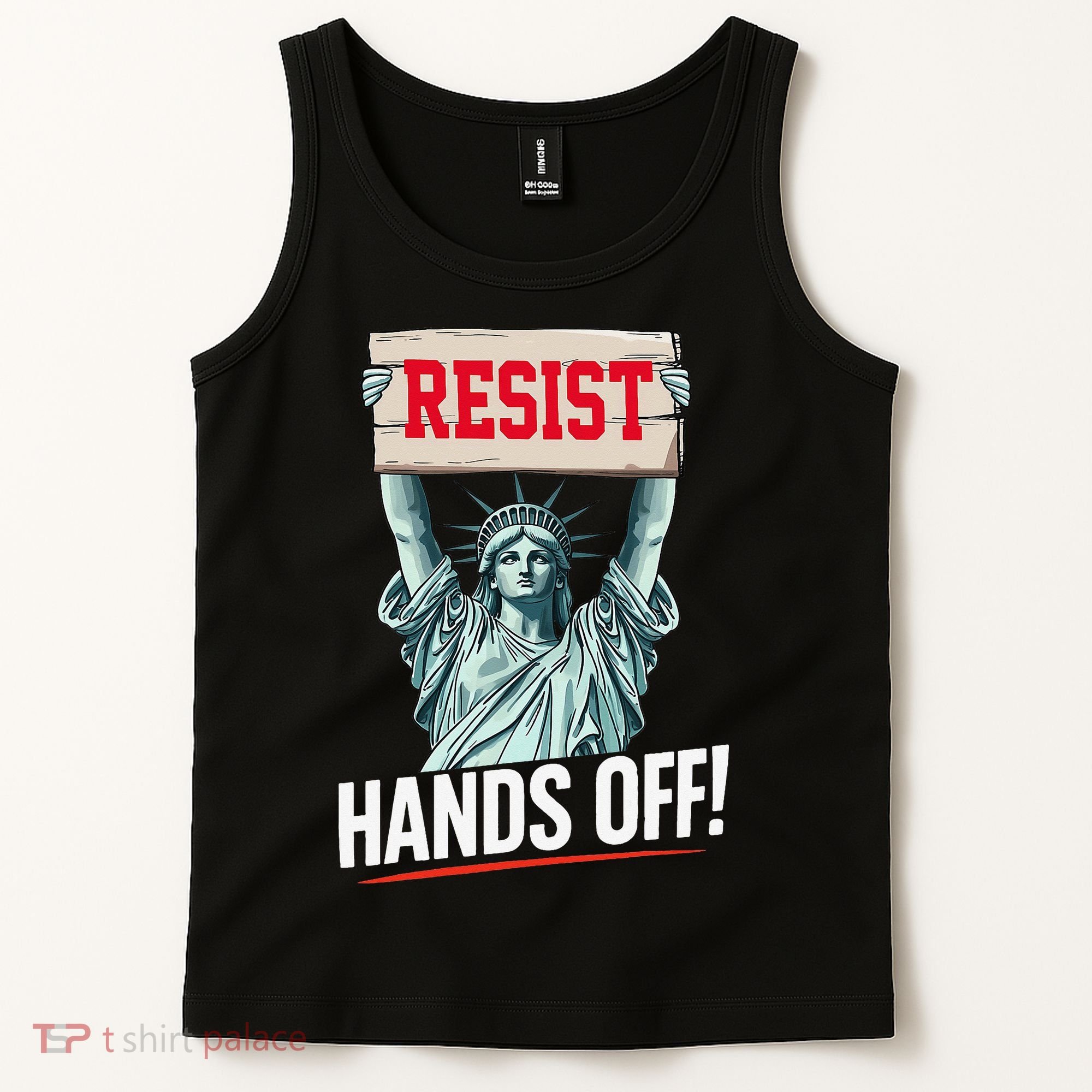 Resist Resistance Statue Of Liberty Hands Off Protest Tank Top