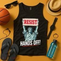 Resist Resistance Statue Of Liberty Hands Off Protest Tank Top thumb 4