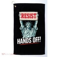 Resist Resistance Statue Of Liberty Hands Off Protest Golf Towel thumb 0