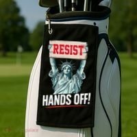 Resist Resistance Statue Of Liberty Hands Off Protest Golf Towel thumb 2